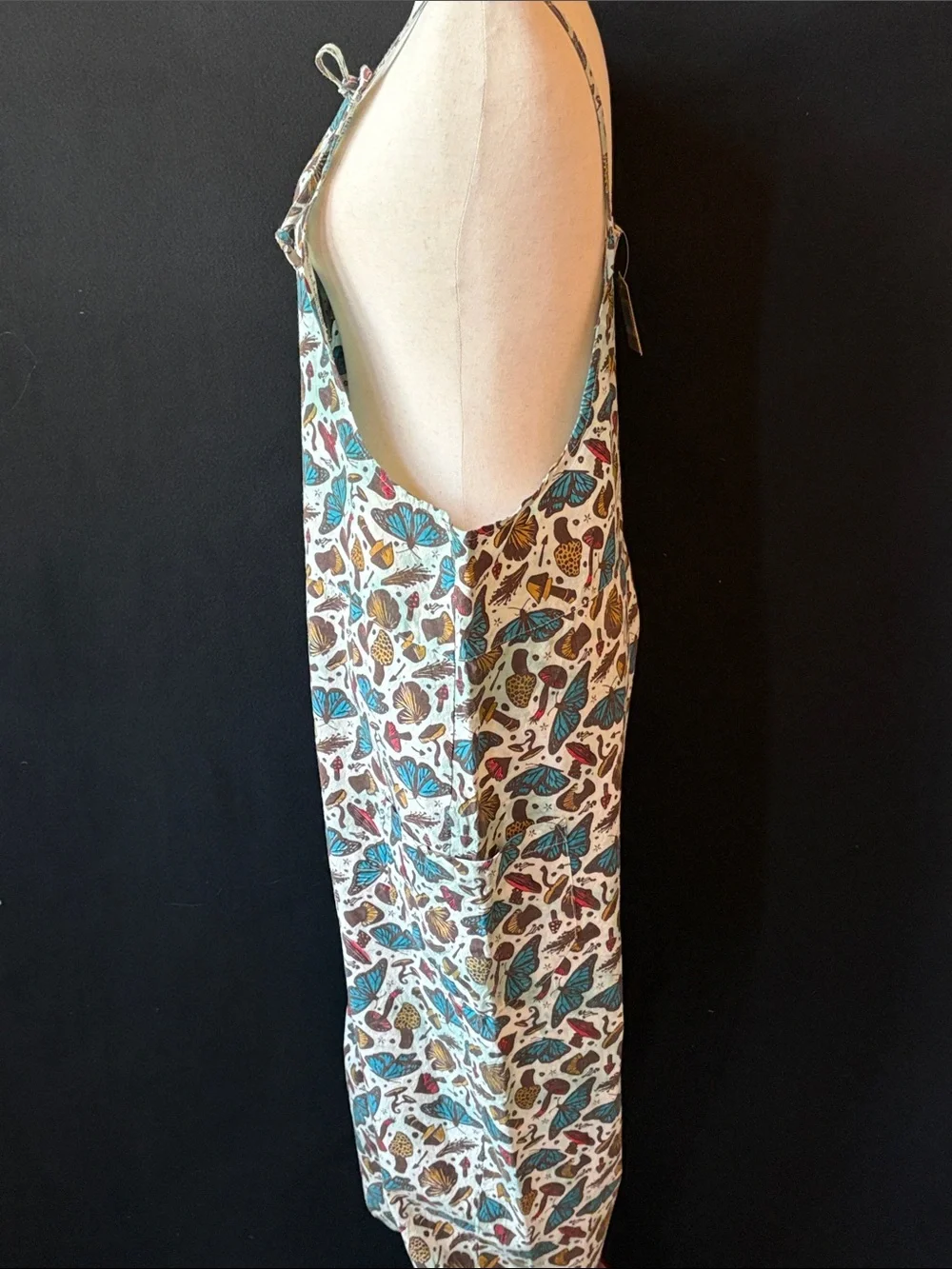 Butterfly Print Linen-Blend Wide Leg Jumpsuit - Multicolor - Picture 2 of 11